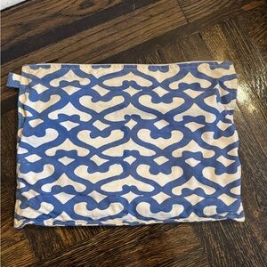 Roberta Roller Rabbit Blue and White Zip Pouch Bag